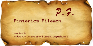 Pinterics Filemon névjegykártya